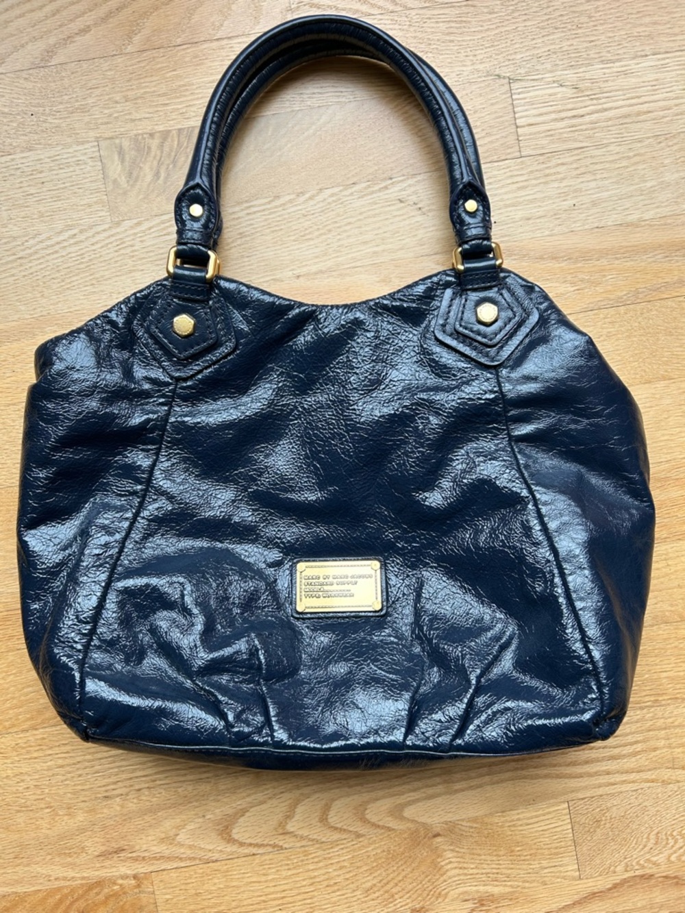 Marc by Marc Jacobs Classic Q Francesca bag - navy blue patent leather